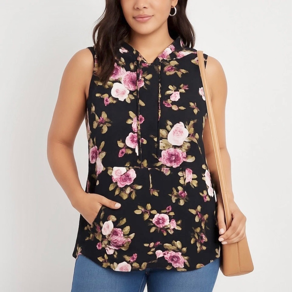 LuLaRoe Floral Sleeveless Hoodie